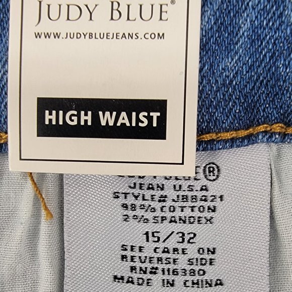 Judy Blue Jeans 15/32 Girlfriend Fit High Waist Distressed Stretch JB8421 - NEW - Picture 8 of 9